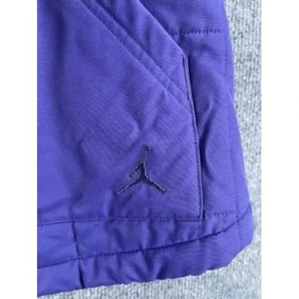 Jordan Brand Purple Quilted Puffer Vest Full Zip Sleeveless Jacket Small Loose